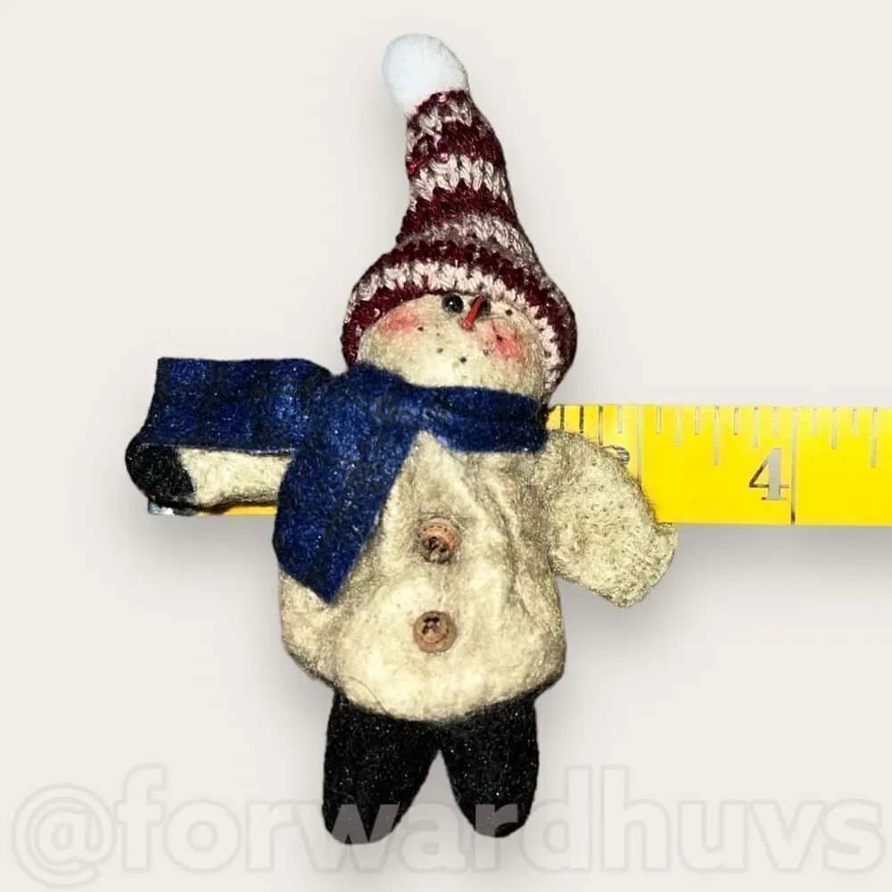 Bundle Sale 3 for $15 | Hand Crafted Cloth Snowman Brooch